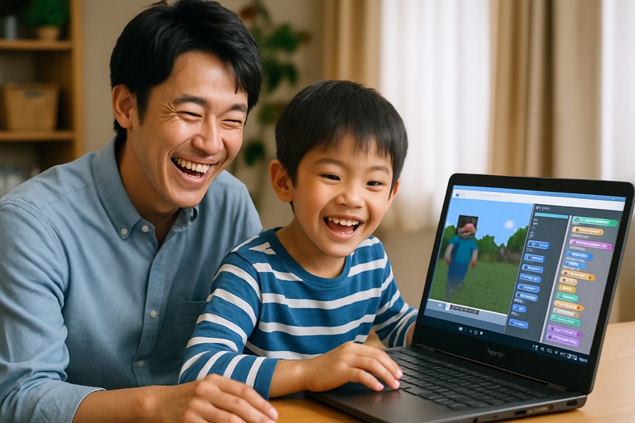 マイクラをやる親子