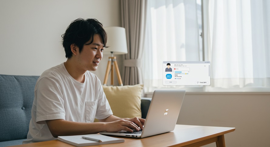 副業案件を探す男性
