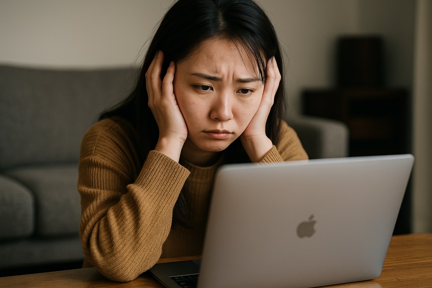 プログラミング学習に悩む女性